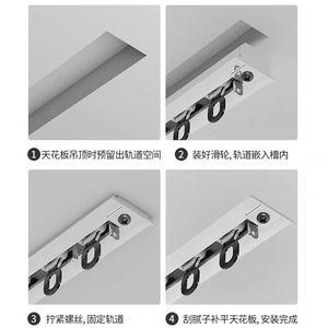 Заводская оптовая продажа, потолочный алюминиевый рельсовый рельс для отеля, волнистый складной рельс для штор - Product Image 3