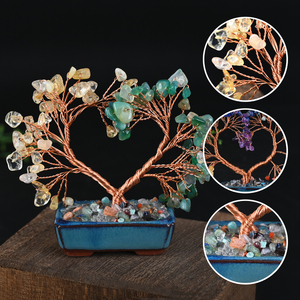 Arbres en cristal de pierre naturelle en gros, artisanat en forme de cœur, gravier de cristal, arbre à monnaie pour la décoration intérieure - Product Image 2