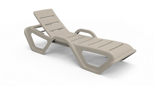 Chaise longue d'extérieur monobloc résistante au soleil, au design ergonomique et moderne, durable, pour piscines et terrasses - Product Image 1