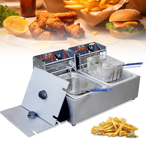 Friggitrice Elettrica Multifunzione per Pollo Fritto e Snack, Commerciale da Banco, Doppio Cilindro, Doppio Schermo, Grande Capacità - Product Image 1