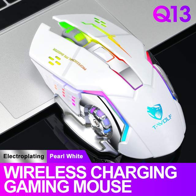 Bluetooth Dual Mode Wireless Gaming Mouse Adjustable DPI Colorful LED Breathing Light Silent Mechanical Gamer Mice PC