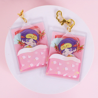 Porte-clés en acrylique PVC personnalisé, étui de protection, porte-clés suspendu en plastique, dessin animé, porte-clés rotatif en acrylique, mignon