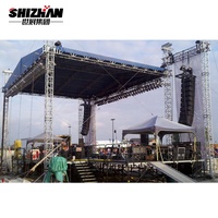 Sistema de armazón de techo de aleación de aluminio portátil certificado TUV, Perno de escenario, concierto triangular, escenarios móviles, soporte de armazón de iluminación cuadrada