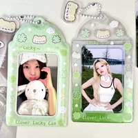Porte-cartes PVC miniature personnalisé, porte-cartes photo en mousse PVC transparente Kpop, porte-cartes photo personnalisé avec paillettes pour idole
