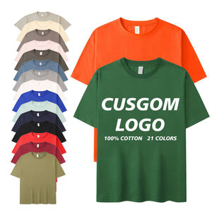 Camiseta de Hombre 100% Algodón, Color Sólido, Corte Holgado, Manga Corta, Cuello Redondo, Logotipo Personalizado, Camiseta Informal Bapee - Product Image 3