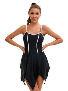 Maillot de bain de fitness à motif uni avec découpe dans le dos pour femmes européennes et américaines, grande taille, sexy et respirant - Product Image 2