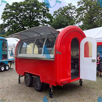 2025 nouvel an Snack Churros remorque petit camion de nourriture rond fenêtres coulissantes pour Hamburger Sushi bonbons crème glacée chariot de restauration rapide