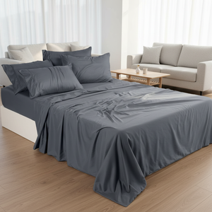 طقم ملاءات سرير من ألياف الخيزران بلون موحد مكون من 4 قطع، بعدد خيوط 300، مناسب لأحجام التوأم/الكامل/الكوين/الكينج - Product Image 4