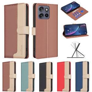Funda completa de cuero PU con tapa con ranura para tarjeta, funda de teléfono con soporte para billetera para Motorola <span class=keywords><strong>Moto</strong></span> Edge 50 Neo 50Pro 50 Fusion - Product Image 1