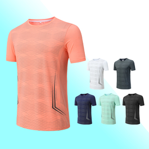 Camiseta Deportiva de Cuello Redondo para Hombre, de Secado Rápido, para Fitness y Culturismo, Ropa Deportiva de Manga Corta para Gimnasio - Product Image 1