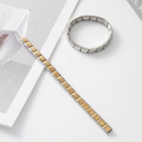 Pulsera Modular de Acero Inoxidable de Alta Calidad con 18 Eslabones, Estilo Italiano, Chapada en Oro Rosa/Plata/Negro/Oro, Bonito Regalo