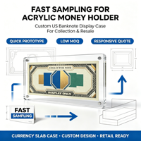 Cadre en acrylique transparent personnalisé avec aimant puissant pour billets de banque américains, support de monnaie, vitrine de présentation, thème animalier, jouet