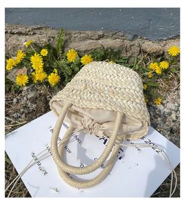 Wholesale Cute Girl Beachwear Natural Corn Straw <b>Mini</b> Handbag Small Fashion Beach Bag - Product Image 6