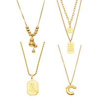 Bijoux tendance et best-sellers, luxe léger, Europe et Amérique, acier inoxydable électro-plaqué écologique, pendentifs multi-couches