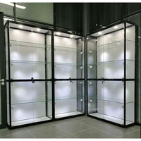Vitrine de rangement et d'exposition moderne en aluminium et verre trempé, certifiée CE ROHS, pour bijoux, figurines et modèles