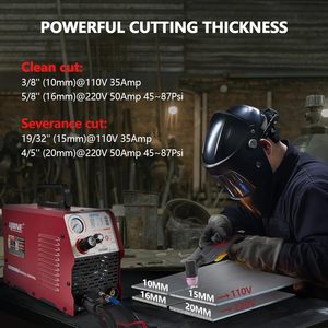 Découpeur <span class=keywords><strong>plasma</strong></span> à arc pilote sans contact HONE 110V/220V 50A avec une profondeur de coupe maximale de 20 mm, soudage numérique IGBT 2T/4T - Product Image 2