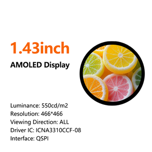1.43 inch AMOLED hiển thị mô-đun ICNA3310CCF-08 với 466x466 màn hình cảm ứng qspi giao diện 550cd/M độ sáng nhà máy - Product Image 4