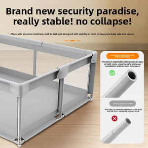 Parc de jeu pliable extra large pour bébé avec porte de sécurité et tapis, aire de jeux intérieure pour tout-petits et enfants, utilisation domestique - Product Image 2