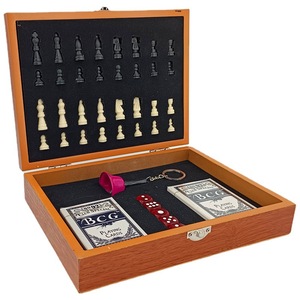 Juego de Ajedrez Internacional 3 en 1 con Fichas de Póker, Mesa Plegable, Madera Natural Premium, Diseño Compacto para el Hogar y Viajes - Product Image 2