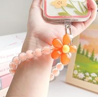 Tali Gantungan Ponsel Gelang Bunga Manik-Manik Tali Gantung Kreatif Gantungan Kunci Tali Lanyard Ponsel Bunga Manik-Manik Anti-Hilang