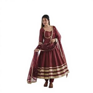 Salwar Kameez élégant Antra Lifestyle, coupe régulière, vêtements de mariée, matériaux recyclés, évacuation de l'humidité, longueur midi, pour mariage - Product Image 1