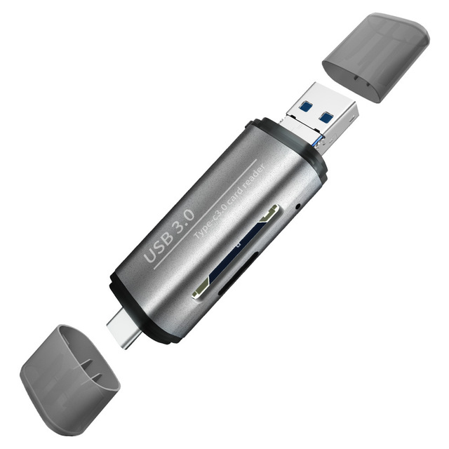 USB 3.0 Type C Card Reader SD TF Dual Interface Memory Card Reader