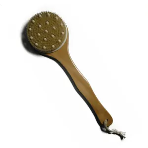 Hot Selling Natural Sisal Borstelbad Exfoliatie Scrubber Massage Houten Droge Huid Douche Rug Body Brush