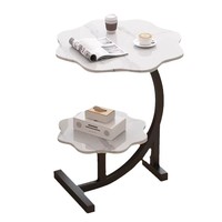 Table basse double couche créative pour salon, avec rangement, mini table de chevet pour balcon