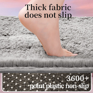 Tapis de salle de bain en microfibre rectangulaire absorbant et antidérapant pour l'entrée de la salle de bain, tailles personnalisées disponibles - Product Image 5