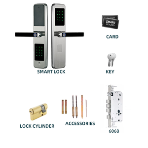 Serrure de porte intelligente biométrique Sinon Silver, double lecteur d'empreintes digitales, clavier, application TTLock, contrôle d'accès pour bureau, appartement, hôtel - Product Image 4