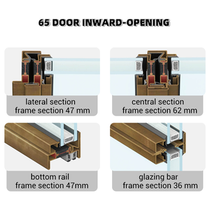 Wls Chất lượng cao cách nhiệt đồng hồ sơ bên ngoài pháp Brass cửa với khóa cho thương mại xây dựng - Product Image 6