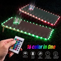 Jeu de Cornhole portable et pliable pour extérieur, durable, 16 couleurs, avec lumières LED sur les bords et télécommande, pour la famille, design moderne