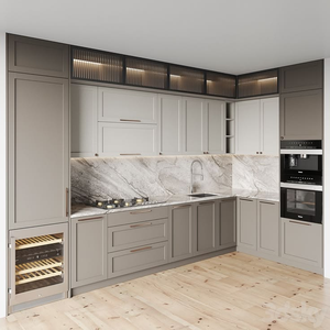 Armoires de <span class=keywords><strong>cuisine</strong></span> en chêne naturel haut de gamme sur mesure avec charnières à fermeture amortie et placard intégré avec <span class=keywords><strong>four</strong></span> - Product Image 4