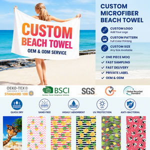 Toalla de Playa de Microfibra con Logotipo Personalizado, Secado Rápido, Doble Cara, de Terciopelo y Algodón, Estampada con Dibujos Animados, para Deportes, Camping y <span class=keywords><strong>Piscina</strong></span> - Product Image 3