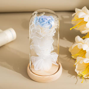 <b>Soap</b> flower with lamp smoothie <b>rose</b> glass cover premium desktop decoration Tanabata Valentine's Day gift - Product Image 5