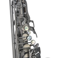 Vintage All Black Finish Eb Alto Saxophone with Bakelite Head and Polished Brass for Student Professional Band Performance
