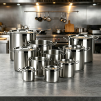 Ensemble de casseroles en acier inoxydable 5 plis, batterie de cuisine en inox, ensemble de casseroles de cuisine