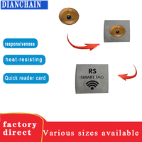 Puce NFC personnalisable Rfid 13.56mhz ours étiquette en tissu RFID NFC inviolable lavable