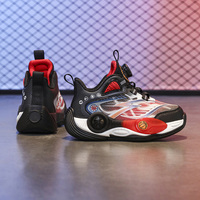Chaussures de basket-ball pour enfants Tissu extensible Maille respirante Haute/Mi-haute Bouton Semelle intermédiaire en TPR Semelle extérieure en coton Chaussures de sport pour garçons et filles
