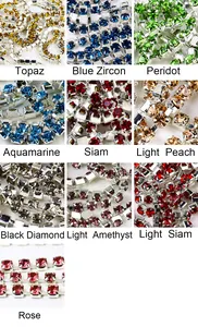 Grosir Mode Ss6 Kristal Berlian Berlian Rantai Cangkir Berlian Imitasi untuk Pakaian