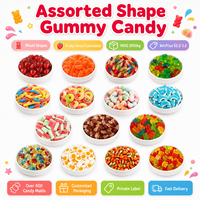 Bonbons gélifiés en forme de fruits de la série Candy Factory, étiquette personnalisée, tranches de pastèque enrobées de sucre, bonbons gélifiés acidulés et moelleux