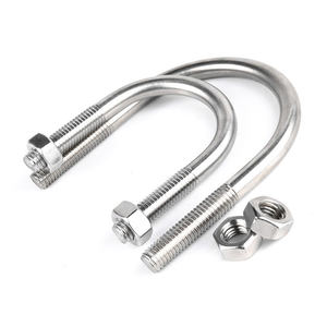 Fabricación u-bolt abrazadera de tubo precio galvanizado Q235 acero dulce acero inoxidable 304 316 U tipo perno de anclaje M16 - Product Image 1