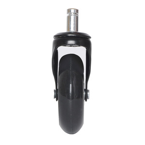 2.5-inch 3-inch Spring Clip Black Transparent <b>Wheel</b> Insert Rod PU Floor Caster Silent Swivel Caster Office Chair School Hotel - Product Image 5