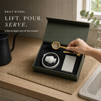 Ensemble de Cérémonie du Matcha 5 Pièces : Fouet en Bambou Chasen, Bol, Support à Fouet, Passoire, Cuillère Doseuse, Boîte Cadeau Magnétique