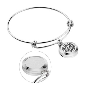 Wholesale Children's Trendy Aromatherapy Stainless Steel Aroma Diffuser <b>Adjustable</b> Spring Wire <b>Bracelet</b> - Product Image 5