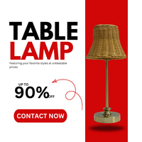 Lampe de table en tissu, lumière de table pour mariage, abat-jour en rotin personnalisé, hauteur réglable, lampes de table de restaurant, rechargeables