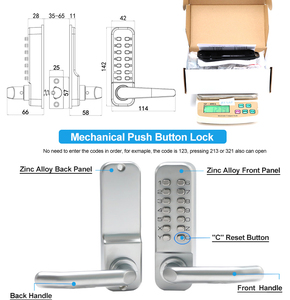 Không thấm nước mã kỹ thuật số Keyless khóa cửa trước với bàn phím cơ khí push button mật khẩu khóa cửa - Product Image 3