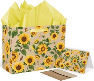 Bolsa <span class=keywords><strong>de</strong></span> Regalo Grande con Diseño <span class=keywords><strong>de</strong></span> Girasol, Papel <span class=keywords><strong>de</strong></span> Seda Amarillo y Tarjeta <span class=keywords><strong>de</strong></span> Felicitación, Papel <span class=keywords><strong>de</strong></span> Regalo con Diseño <span class=keywords><strong>de</strong></span> Girasol <span class=keywords><strong>para</strong></span> Decoraciones y Recuerdos <span class=keywords><strong>para</strong></span> Mujeres - Product Image 1