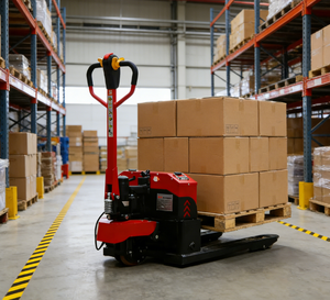 Transpaleteira Hidráulica Portátil Compacta 4x4 com Pneus Sólidos e Deslocador Lateral Hidráulico – Design que Economiza Espaço para Pequenos Armazéns - Product Image 3