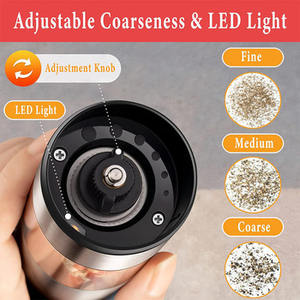 Molinillo de <span class=keywords><strong>pimienta</strong></span> eléctrico por gravedad, tarro de especias, molinillo de sal y <span class=keywords><strong>pimienta</strong></span> negro recargable, molinillo con luz azul - Product Image 5